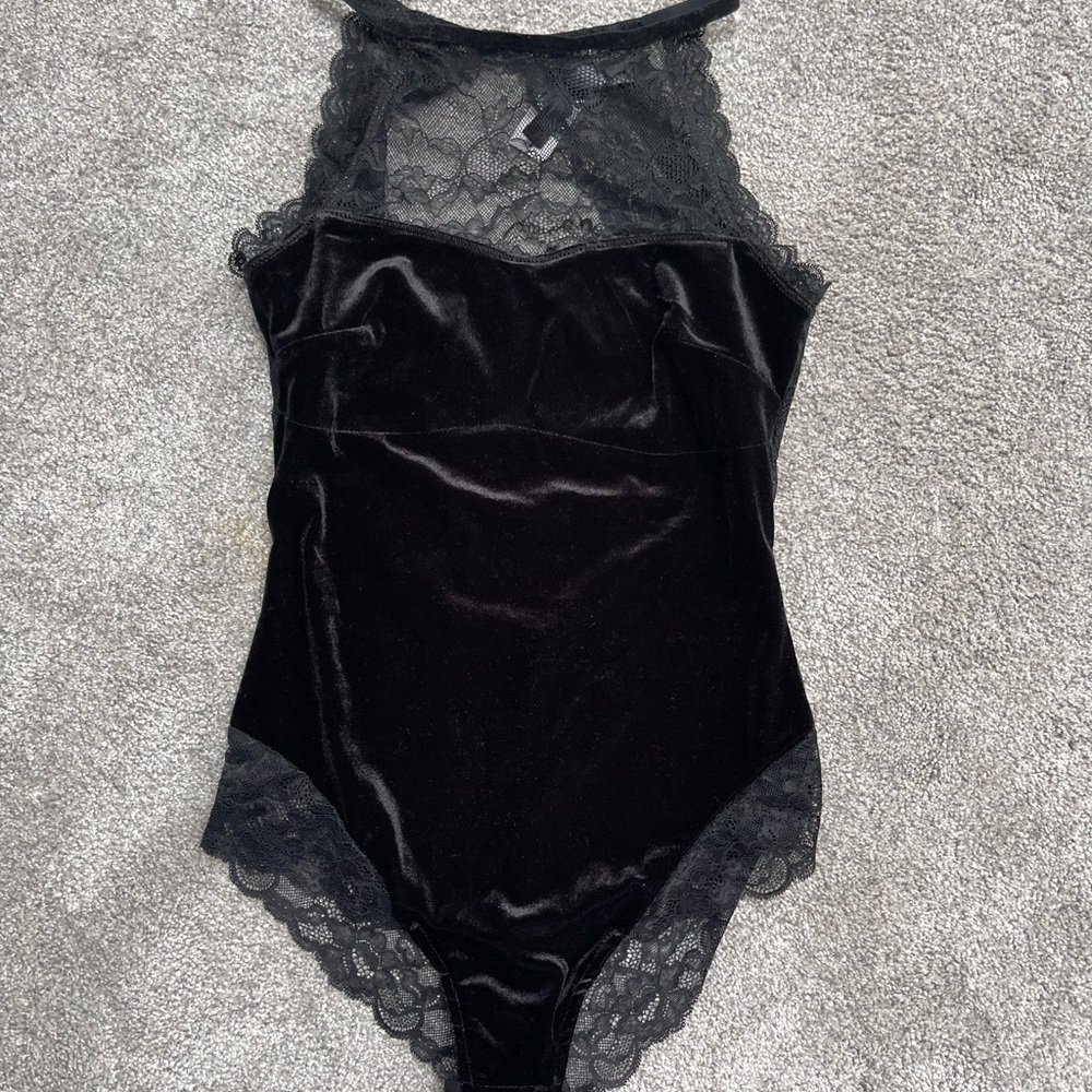 Black Velvet Lace Bodysuit